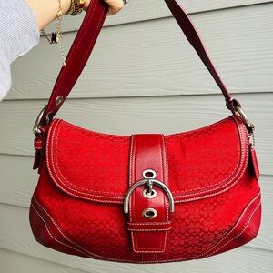 Sold on depop 

Rare Coach Large Soho – Red Mini C Monogram